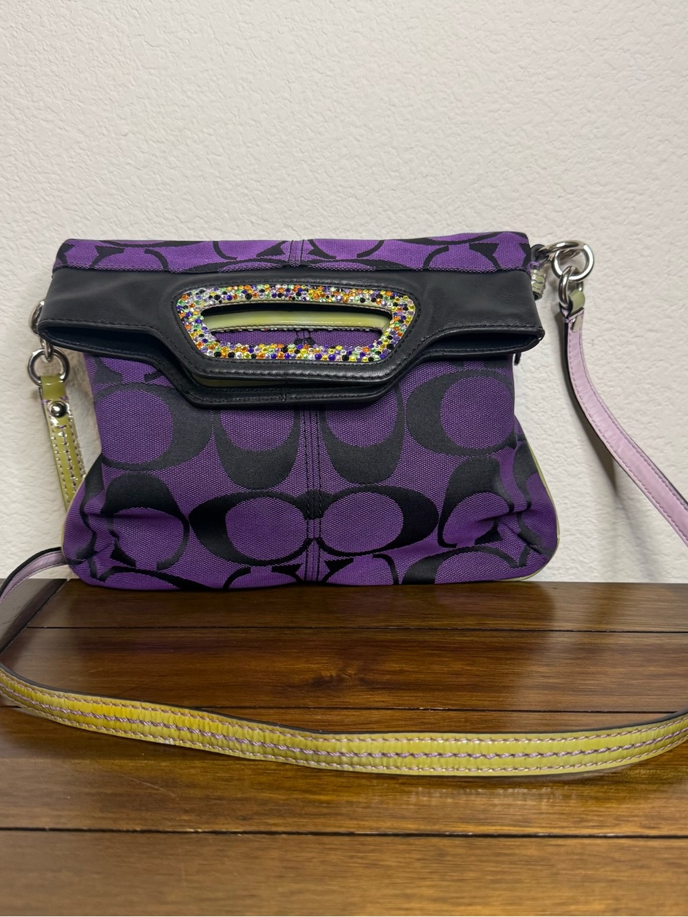 Coach Bonnie Canvas Crossbody with Beaded Cutout Detail -Project bag
